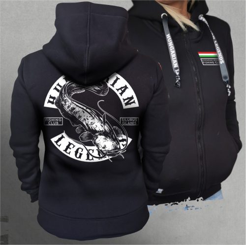 Harcsa - Silurus Glanis női cipzáras, kapucnis pulóver