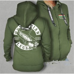 Harcsa - Silurus Glanis női cipzáras, kapucnis pulóver