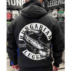   Harcsa - Silurus Glanis férfi kapucnis, belebújós pulóver