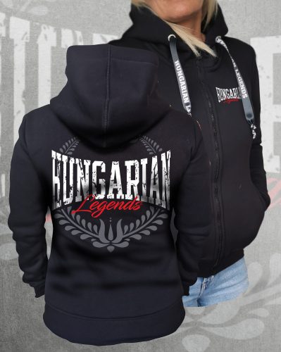 Hungarian Legends női cipzáras, kapucnis pulóver