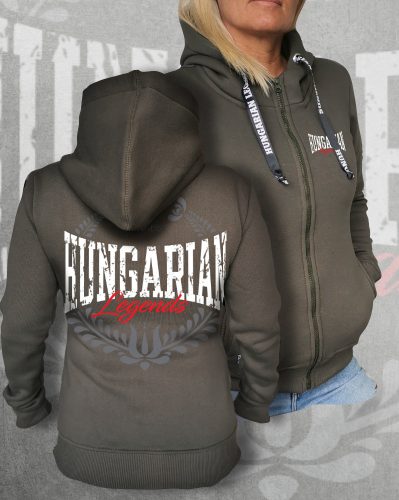 Hungarian Legends női cipzáras, kapucnis pulóver