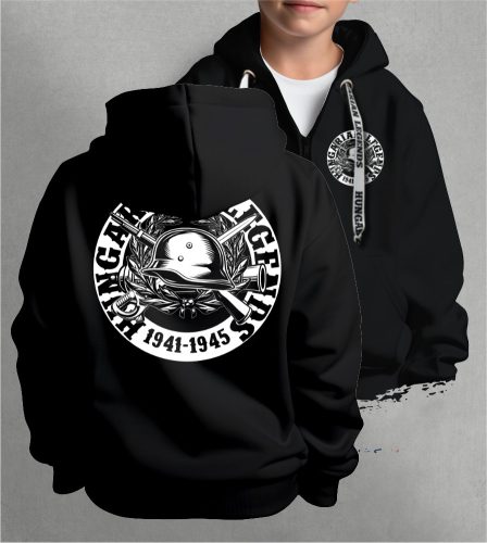 Hungarian Legends - 1941-1945 gyerek kapucnis, cipzáras pulóver