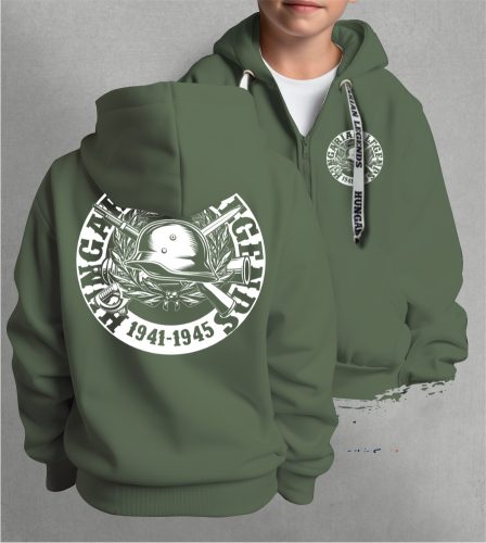 Hungarian Legends - 1941-1945 gyerek kapucnis, cipzáras pulóver