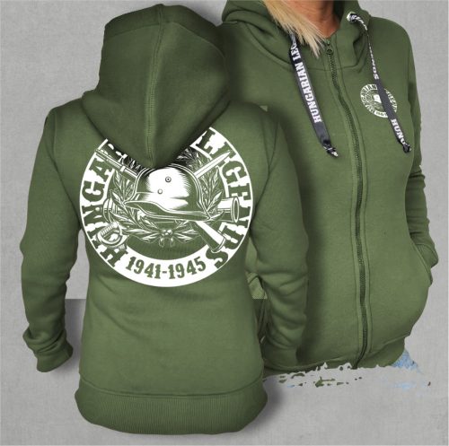 Hungarian Legends - 1941-1945 női cipzáras, kapucnis pulóver