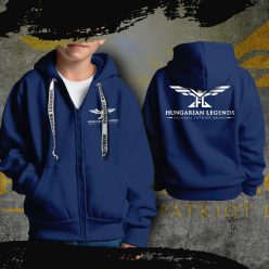 HL LOGO 24 gyerek kapucnis, cipzáras pulóver