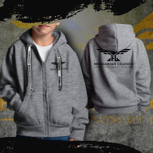 HL LOGO 24 gyerek kapucnis, cipzáras pulóver