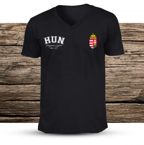Magyar címeres férfi v-nyakú póló