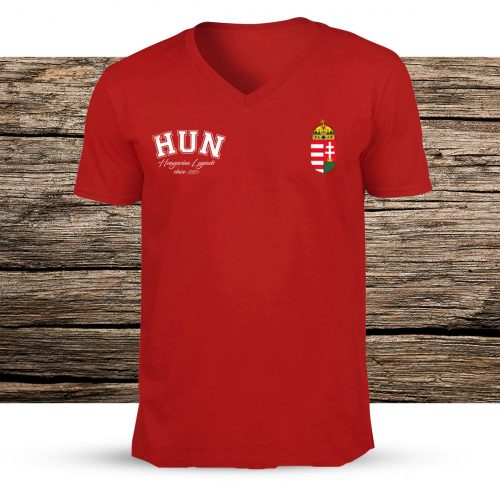 Magyar címeres férfi v-nyakú póló