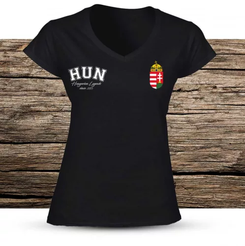 Magyar címeres női v-nyakú póló