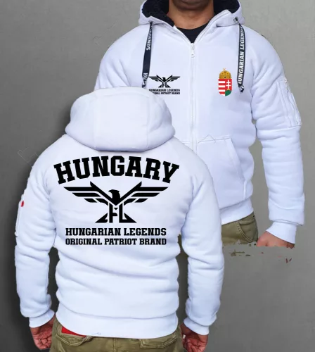 Magyar címeres 2024 férfi sherpa béléses cipzáras pulóver