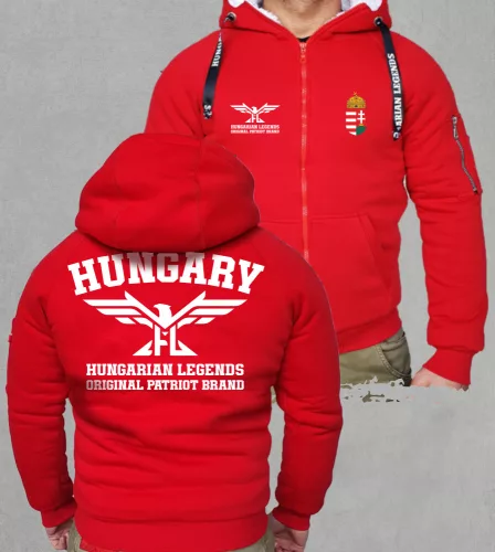 Magyar címeres 2024 férfi sherpa béléses cipzáras pulóver
