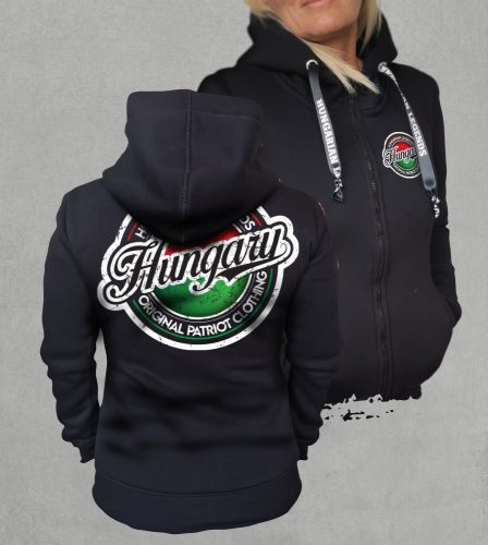 Hungary trikolor női cipzáras, kapucnis pulóver