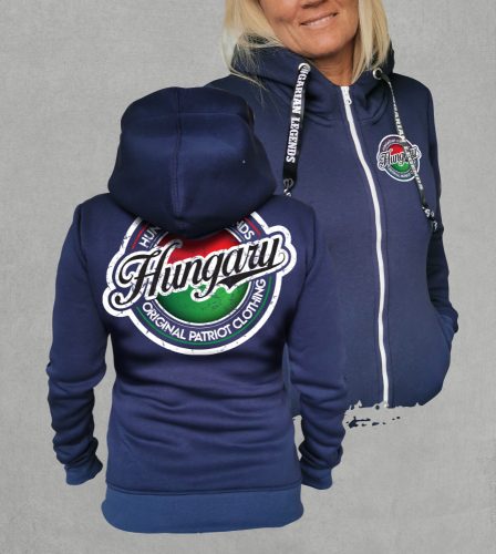 Hungary trikolor női cipzáras, kapucnis pulóver