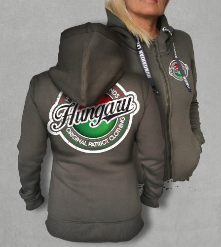 Hungary trikolor női cipzáras, kapucnis pulóver