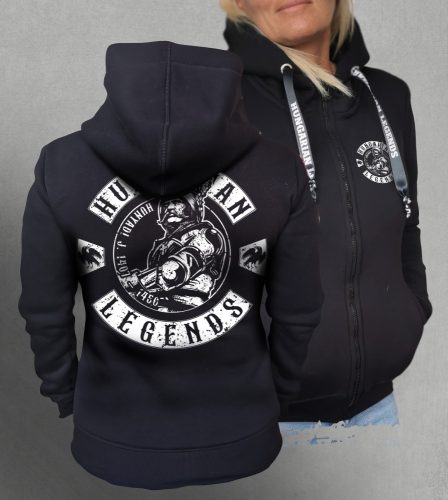 Hunyadi János női cipzáras, kapucnis pulóver