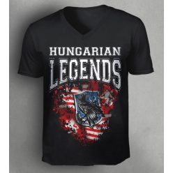 Hunyadi zászlós férfi v-nyakú póló