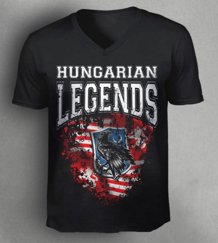 Hunyadi zászlós férfi v-nyakú póló