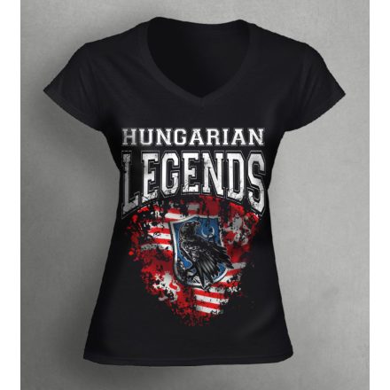 Hunyadi zászlós női v-nyakú póló