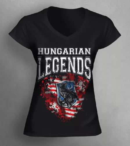 Hunyadi zászlós női v-nyakú póló
