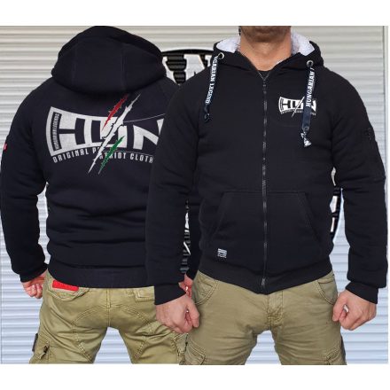 HUN - Patriot Clothing férfi sherpa béléses cipzáras pulóver