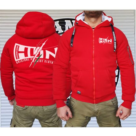 HUN - Patriot Clothing férfi sherpa béléses cipzáras pulóver