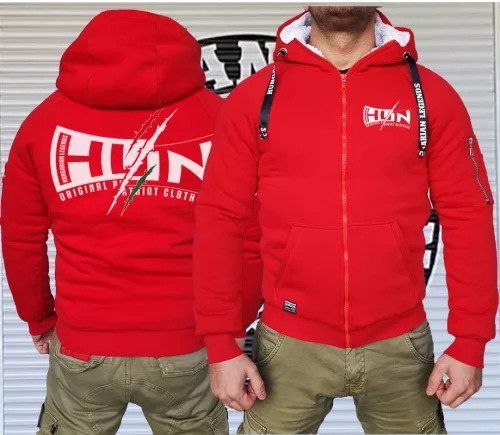 HUN - Patriot Clothing férfi sherpa béléses cipzáras pulóver