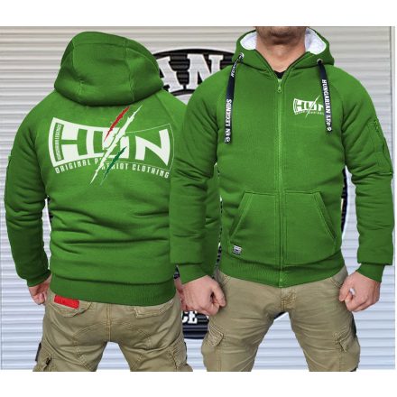 HUN - Patriot Clothing férfi sherpa béléses cipzáras pulóver