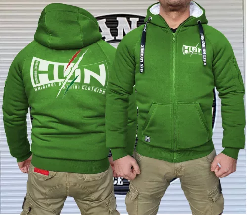 HUN - Patriot Clothing férfi sherpa béléses cipzáras pulóver
