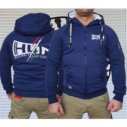 HUN - Patriot Clothing férfi sherpa béléses cipzáras pulóver