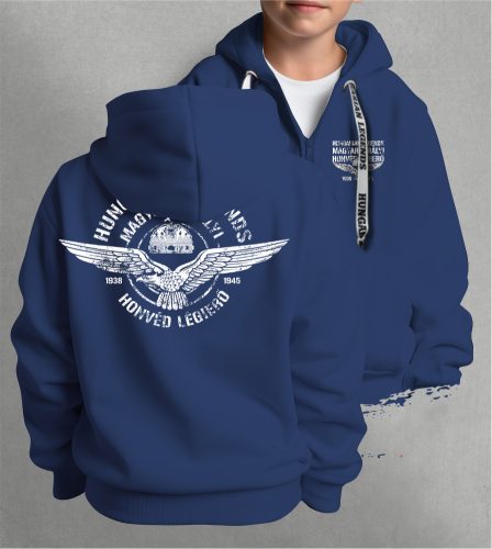 Magyar Királyi Honvéd LÉGIERŐ gyerek kapucnis, cipzáras pulóver