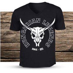 Koponyás marha férfi v-nyakú póló