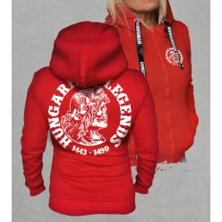 Koponyás Mátyás női cipzáras, kapucnis pulóver