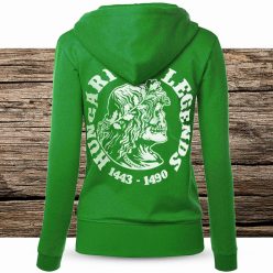 Koponyás Mátyás női cipzáras, kapucnis pulóver