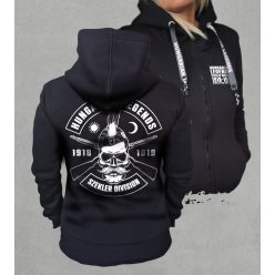   Székely hadosztály - koponyás női cipzáras, kapucnis pulóver