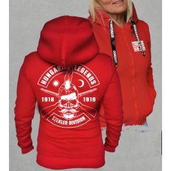   Székely hadosztály - koponyás női cipzáras, kapucnis pulóver