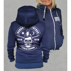   Székely hadosztály - koponyás női cipzáras, kapucnis pulóver