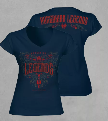 Legends - Népi motívumos női v-nyakú póló