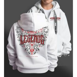   Legends - Népi motívumos gyerek kapucnis, cipzáras pulóver