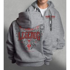   Legends - Népi motívumos gyerek kapucnis, cipzáras pulóver