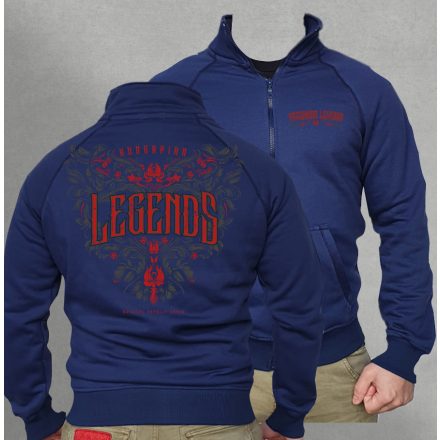 Legends - Népi motívumos férfi cipzáras, galléros pulóver