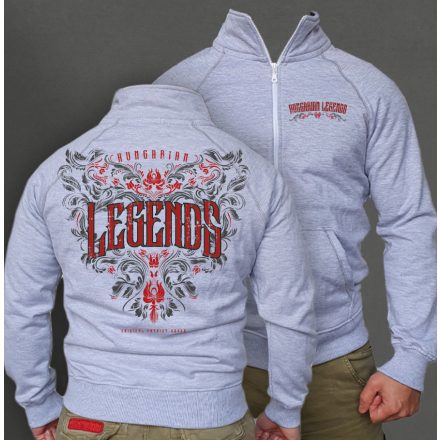 Legends - Népi motívumos férfi cipzáras, galléros pulóver