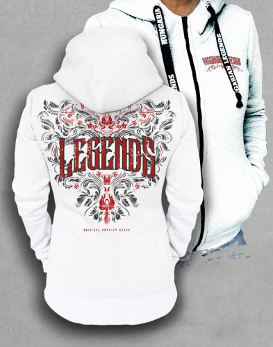 Legends - Népi motívumos női cipzáras, kapucnis pulóver