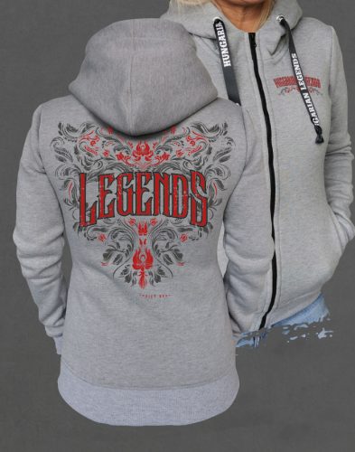 Legends - Népi motívumos női cipzáras, kapucnis pulóver