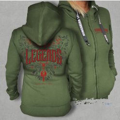 Legends - Népi motívumos női cipzáras, kapucnis pulóver