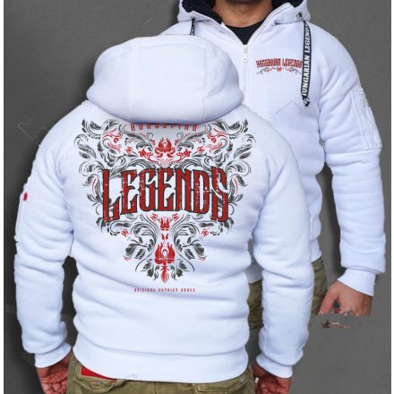 Legends - Népi motívumos férfi sherpa béléses cipzáras pulóver