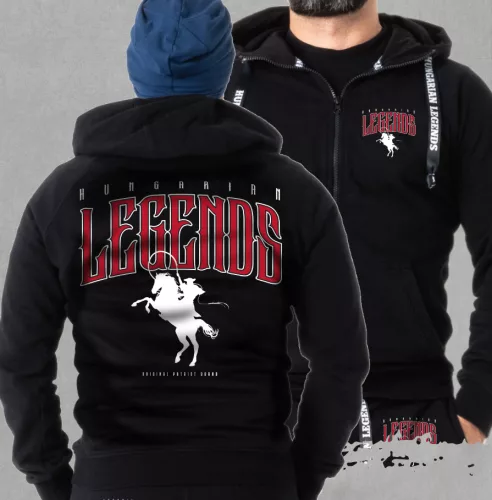 LEGENDS - Csikós férfi kapucnis, cipzáras pulóver