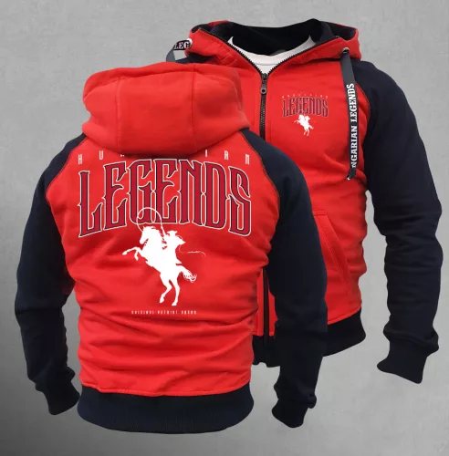 LEGENDS - Csikós férfi kapucnis, cipzáras pulóver