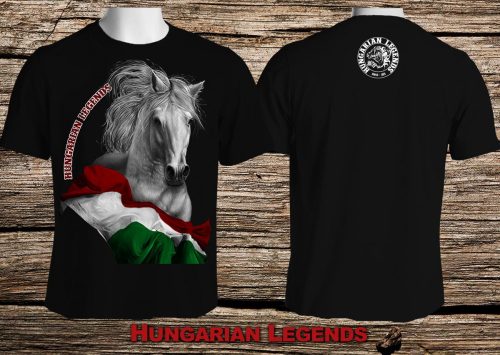 Ló magyar zászlóval férfi rövid ujjú póló