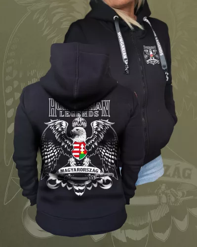 Magyarország női cipzáras, kapucnis pulóver