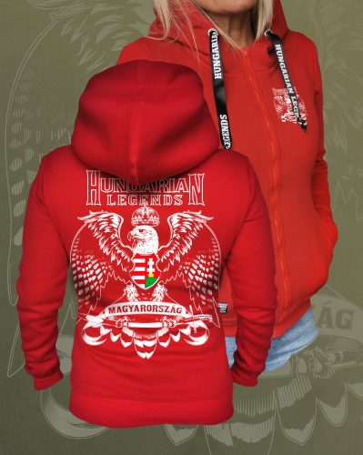 Magyarország női cipzáras, kapucnis pulóver